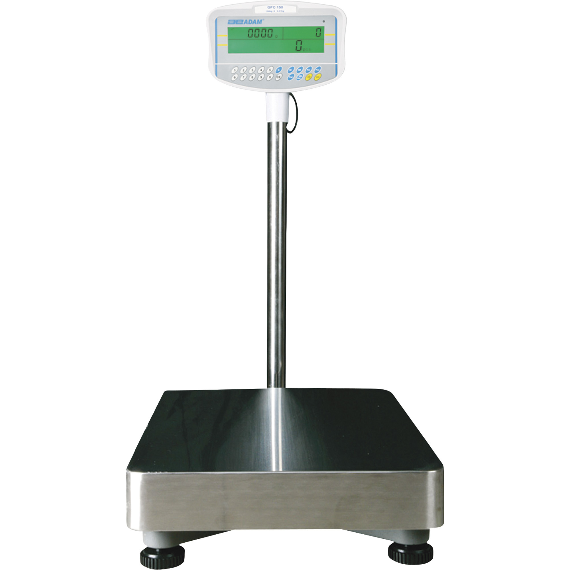 Adam Equipment Floor Scale with Stainless Steel Platform and Large LCD Backlit Green Display, 165Lb. Capacity